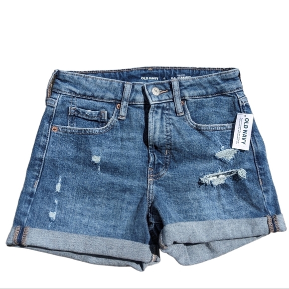 Old Navy NWT High-Rise OG Jean Shorts Sz 0 - Picture 1 of 7